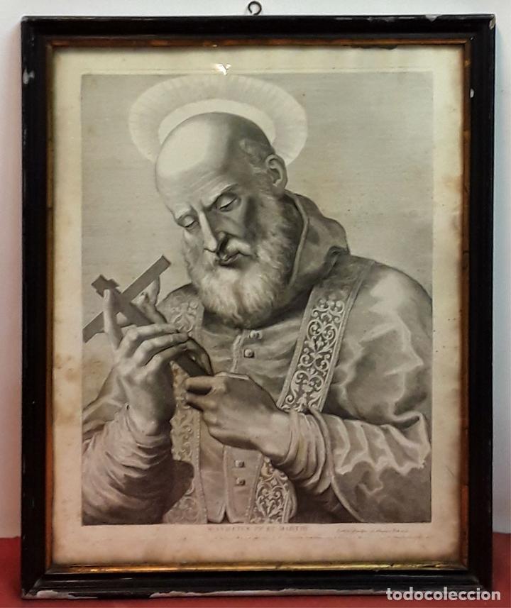 retrato de san aniceto, papa y mártir. grabado. - Comprar Grabados ...