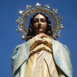 VIRGEN INMACULADA A.Pericay firmada Inmaculada Concepción pasta de madera 1m 28cm