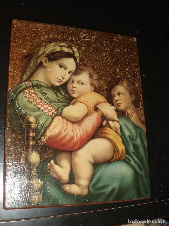 Arte: CUADRO ICONO VIRGEN Y EL NI&Ntilde;O SOBRE TABLA - Foto 1