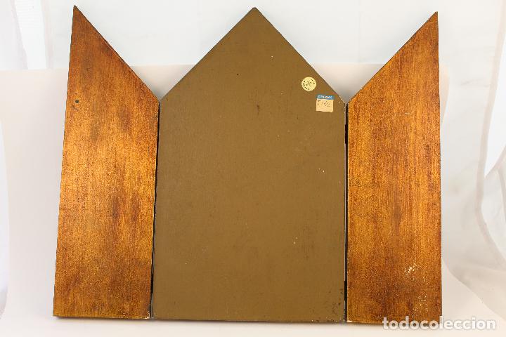 Arte: triptico en madera con LAMINA Y lustres de oro - Foto 4