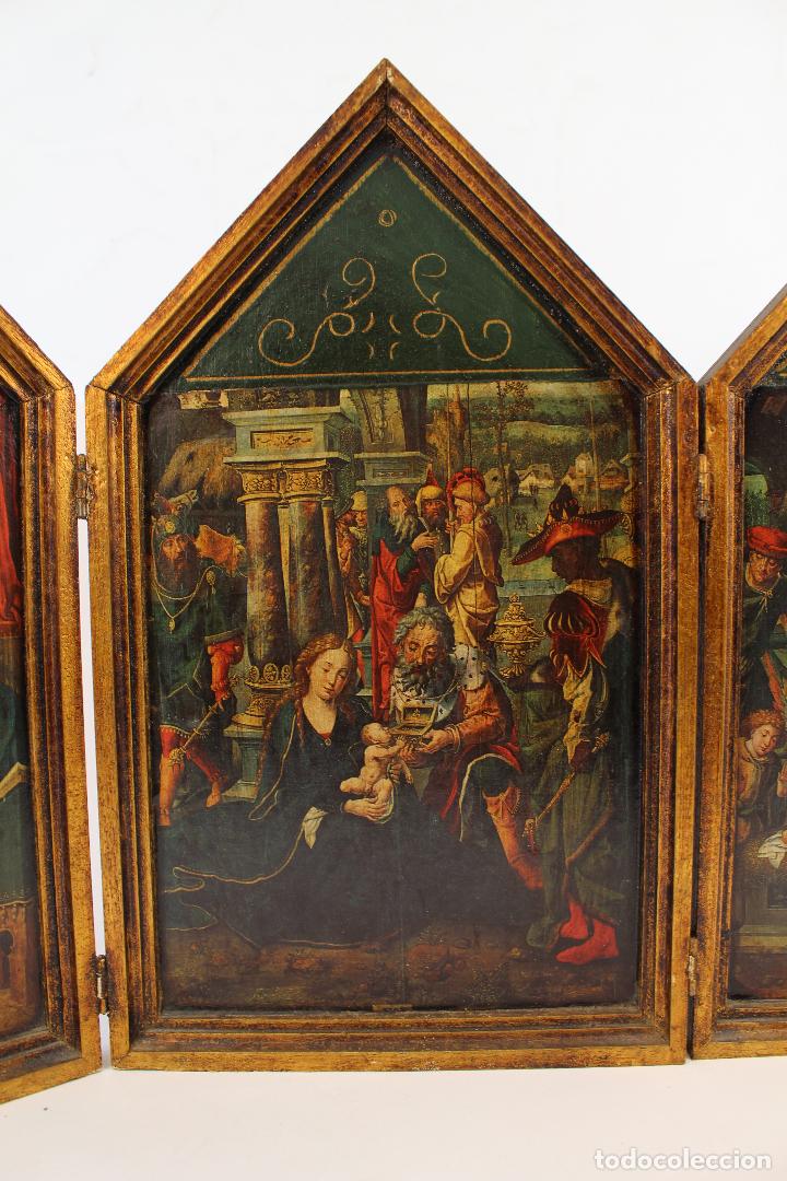 Arte: triptico en madera con LAMINA Y lustres de oro - Foto 6