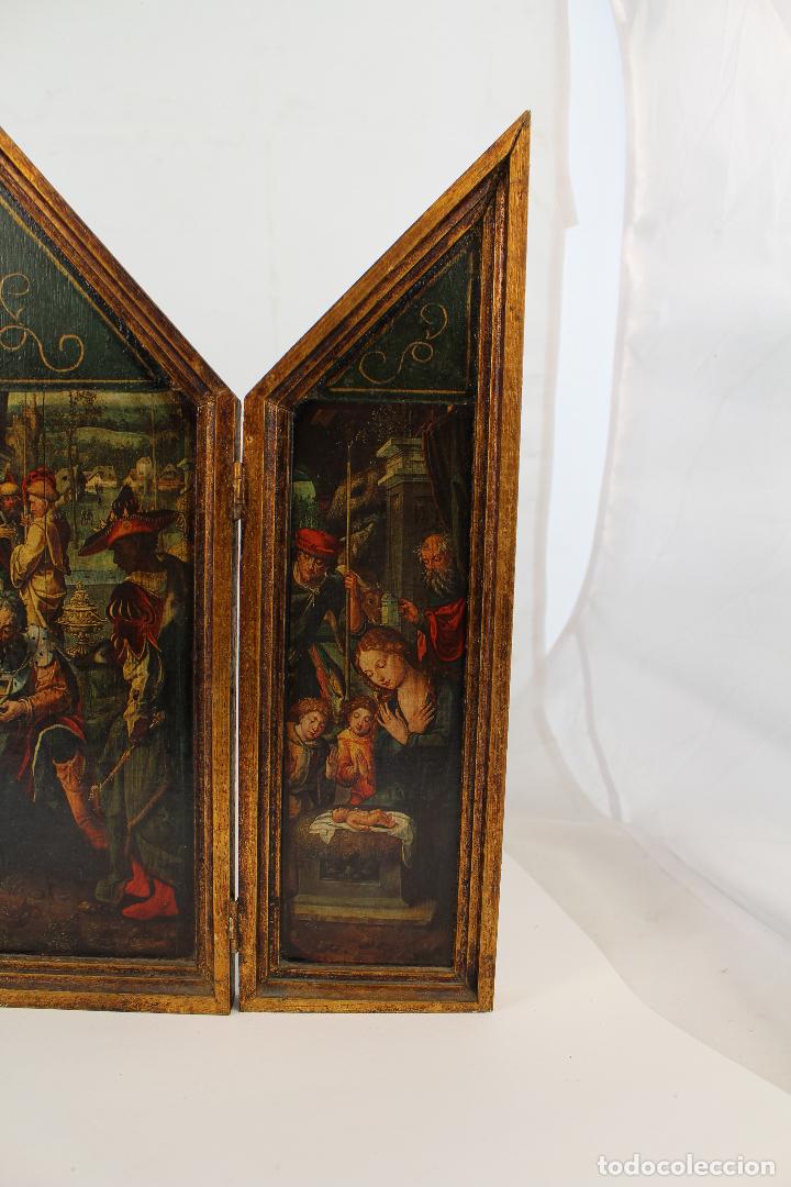 Arte: triptico en madera con LAMINA Y lustres de oro - Foto 7