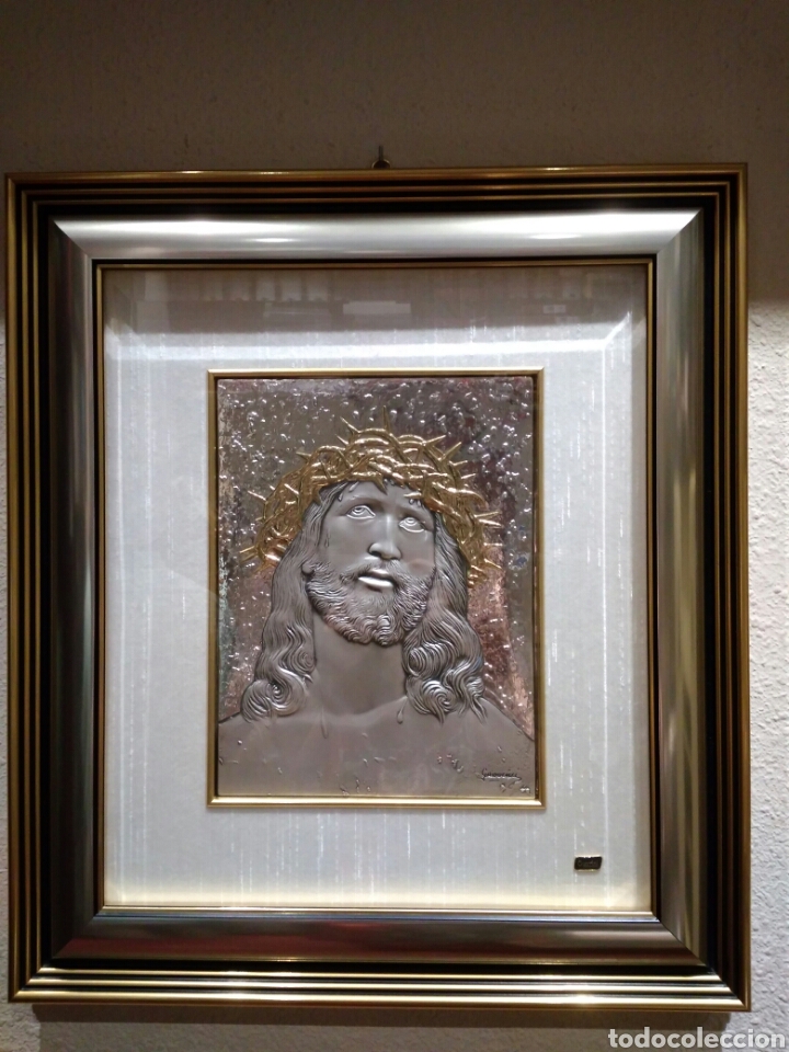Arte: Cuadro Faz de Cristo en plata y oro. - Foto 4