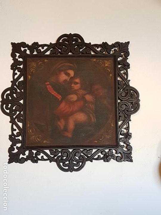 Arte: -CUADRO RELIGIOSO CON MARCO TALLADO REF LO - Foto 4