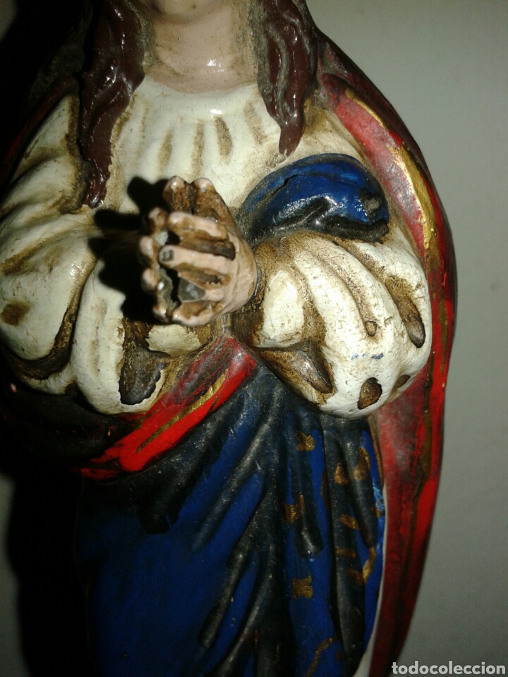 Arte: ANTIGUA FIGURA VIRGEN - Foto 5