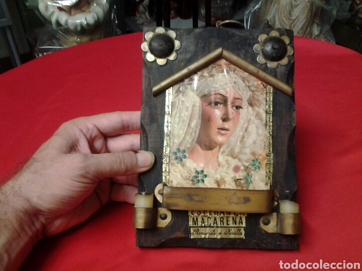 Arte: Antiguo retablito de la Virgen Macarena - Foto 1