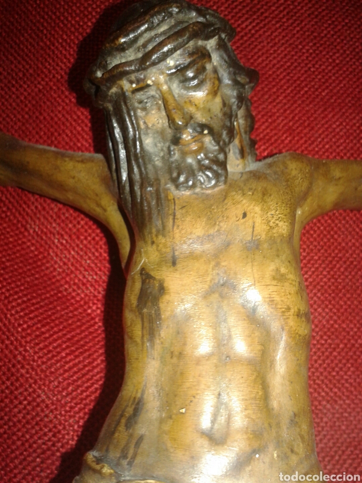 Arte: ANTIGUO CRUCIFICADO TERRACOTA - Foto 3
