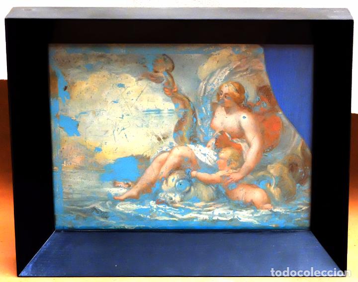 Arte: ESCUELA ITALIANA DEL SIGLO XVIII. PINTURA DE TEMA RELIGIOSO PINTADA BAJO VIDRIO