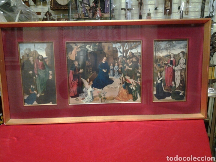 Arte: Cuadro antiguo triptico del NACIMIENTO - Foto 1