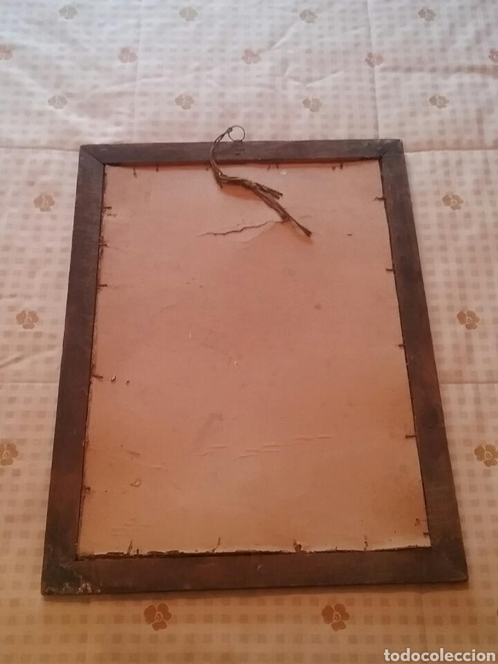 Arte: Cuadro antiguo del Sagrado Corazon de Jes&uacute;s. - Foto 4