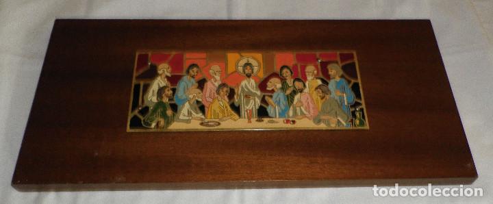 Arte: santa cena esmalte con base de madera - Foto 1