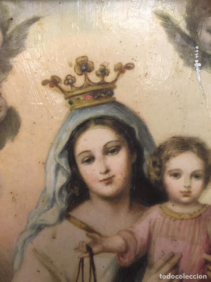 Arte: CUADRO ANTIGUO VIRGEN DEL CARMEN. - Foto 2
