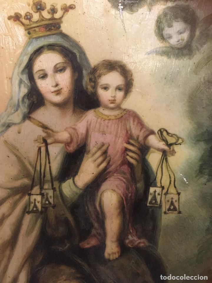 Arte: CUADRO ANTIGUO VIRGEN DEL CARMEN. - Foto 5