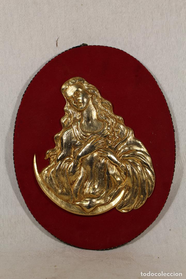 Arte: inmaculada de bronce - cuadro oval - Foto 1