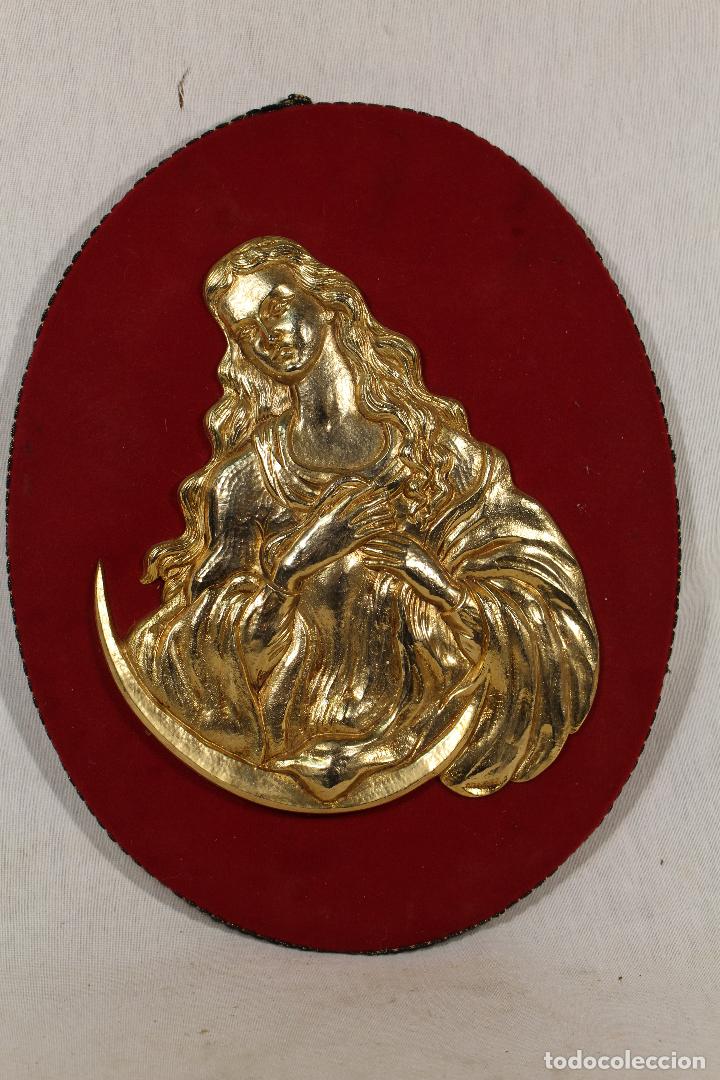 Arte: inmaculada de bronce - cuadro oval - Foto 3