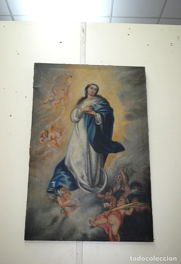 Arte: &Oacute;LEO SOBRE LIENZO INMACULADA CONCEPCI&Oacute;N - Foto 2