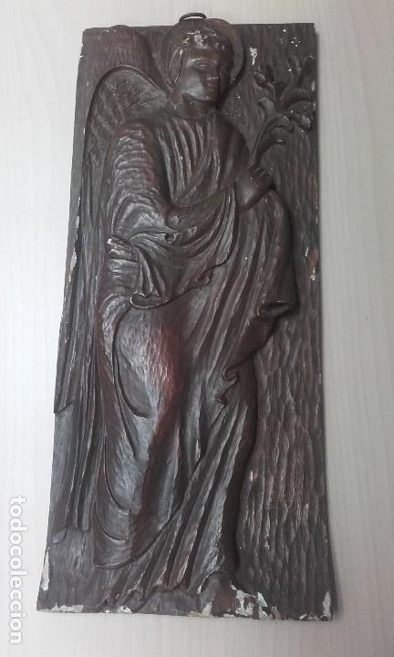 Arte: &Aacute;ngel estilo gotico / Relieve Madera - Foto 1