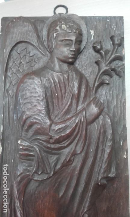Arte: &Aacute;ngel estilo gotico / Relieve Madera - Foto 2