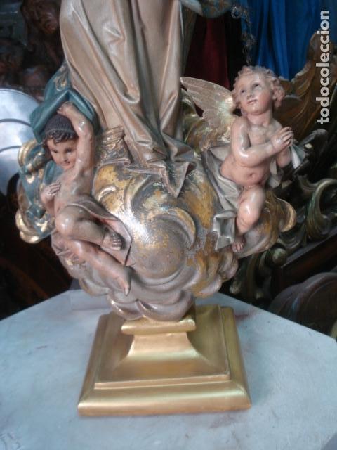 Arte: SXIX Magn&iacute;fica talla de madera Inmaculada Concepci&oacute;n - Foto 37