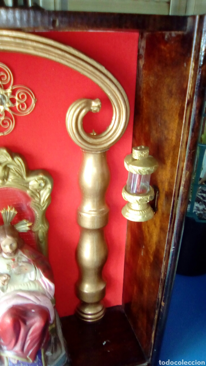 Arte: Retablo del Sagrado Coraz&oacute;n en caja de madera - Foto 4