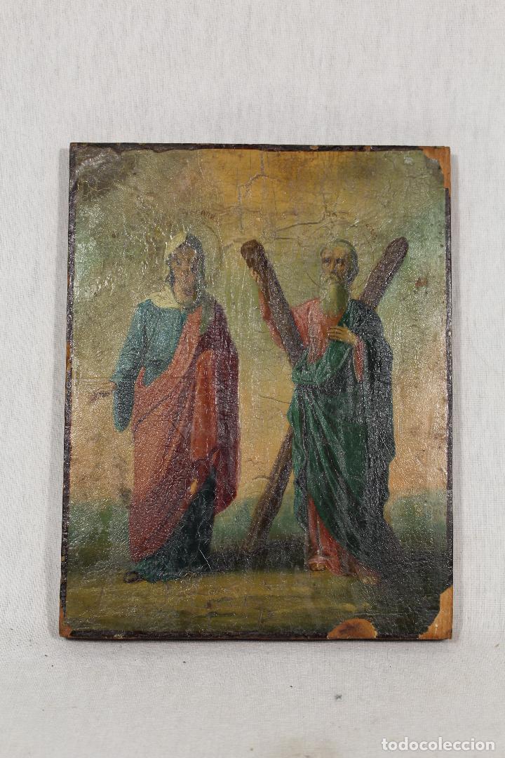 Arte: tabla con litografia religiosa - Foto 3