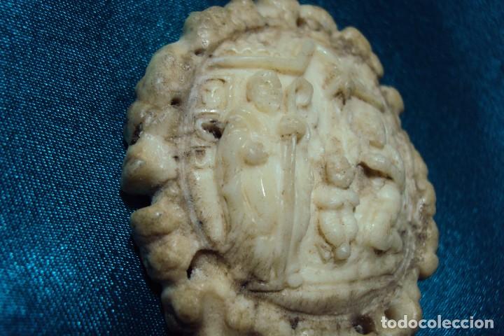 Arte: Nacimiento tallado en roseta de cuerna de ciervo - Foto 4