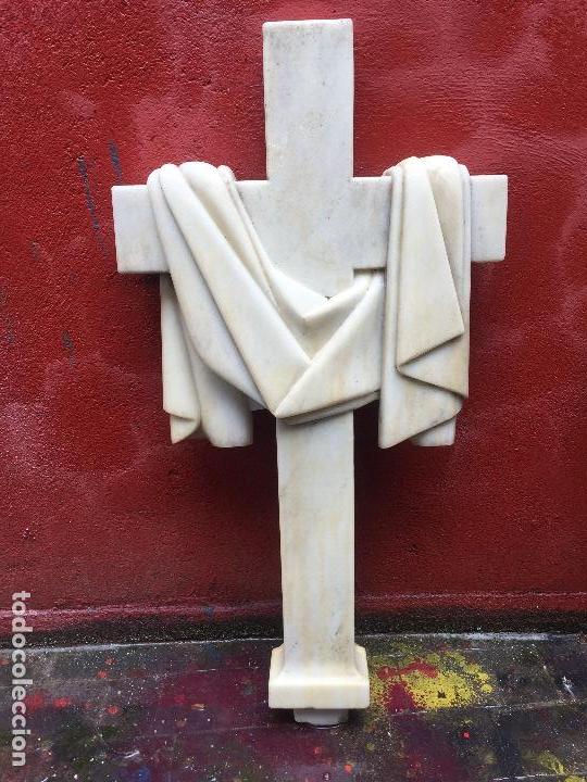 Arte: CRUZ EN MARMOL DE CARRARA, ,80cm - Foto 1