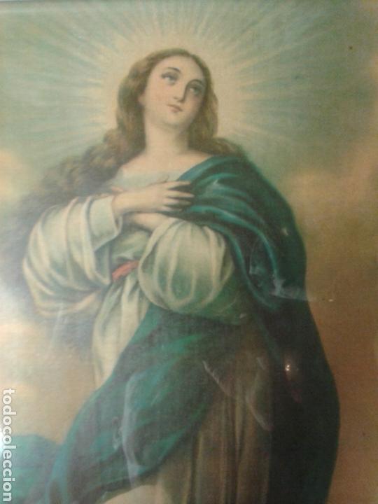 Arte: ANTIGUO CUADRO VIRGEN - Foto 4