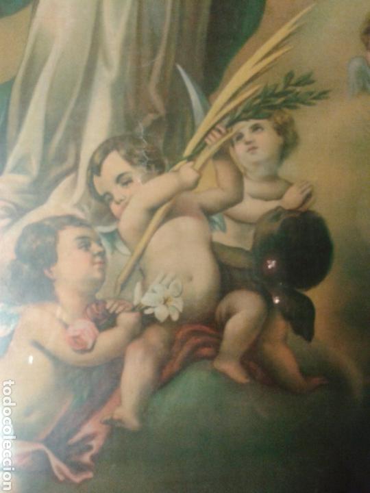 Arte: ANTIGUO CUADRO VIRGEN - Foto 6