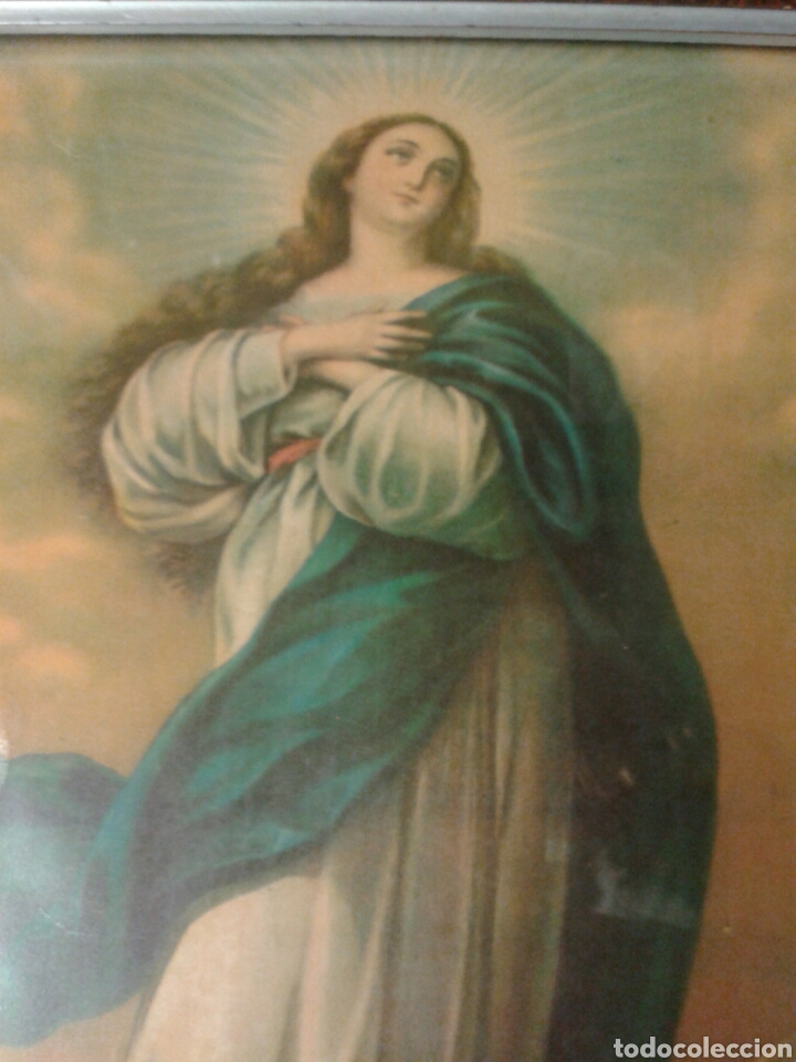 Arte: ANTIGUO CUADRO VIRGEN - Foto 9