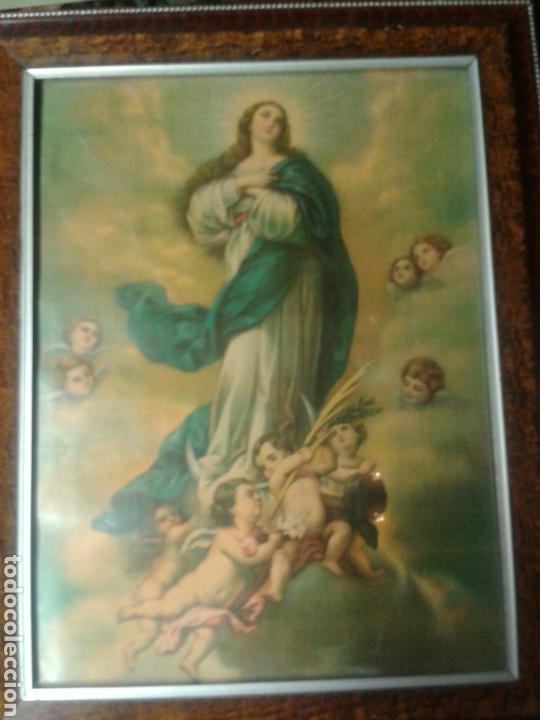 Arte: ANTIGUO CUADRO VIRGEN - Foto 10