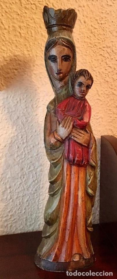 Arte: VIRGEN CON NI&Ntilde;O JES&Ugrave;S EN MADERA - Foto 1