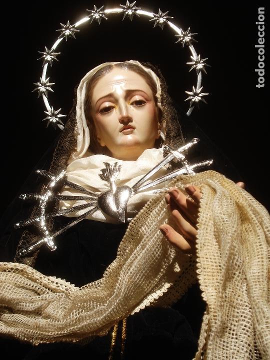 Arte: VIRGEN DE LOS DOLORES EXPRESIVA Y HERMOSA VIRGEN DE LA SOLEDAD SXIX 1M10CM