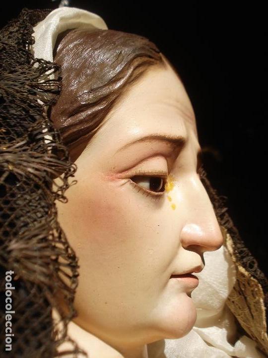 Arte: VIRGEN DE LOS DOLORES EXPRESIVA Y HERMOSA VIRGEN DE LA SOLEDAD SXIX 1M10CM