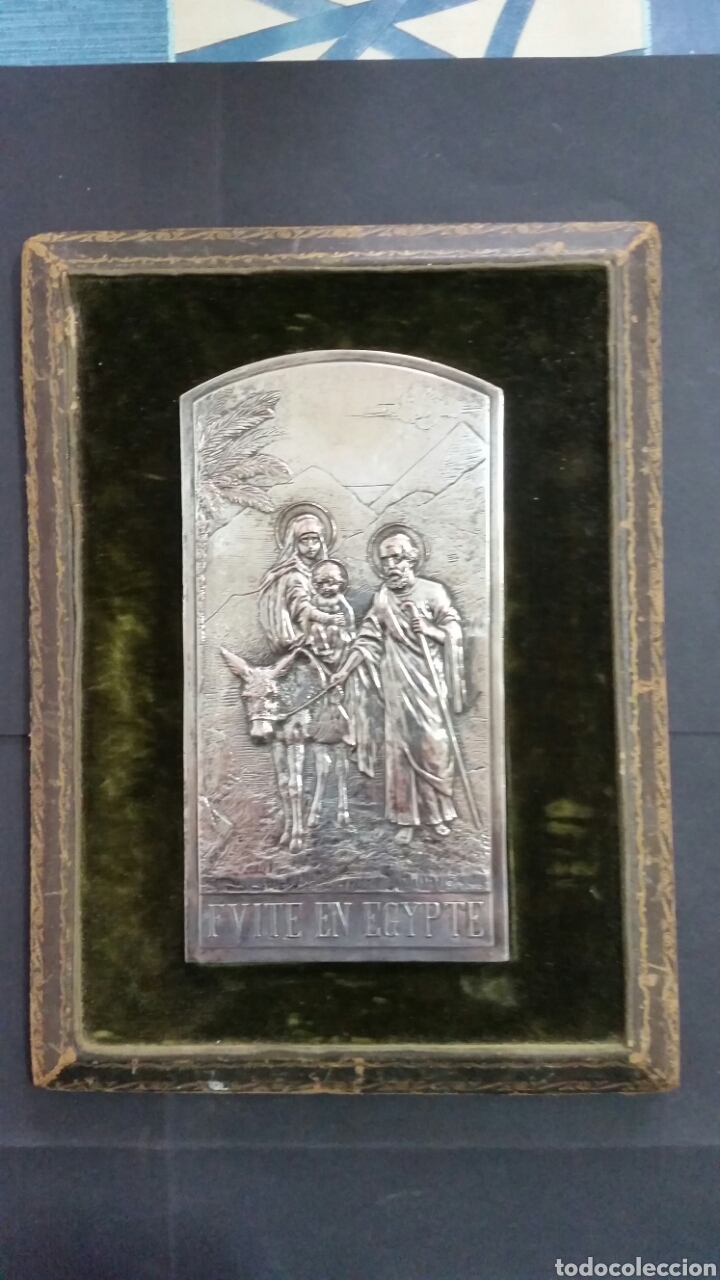 Arte: ANTIGUA PLACA . FUITE EN EGYPTE. marcada Biron - Foto 1