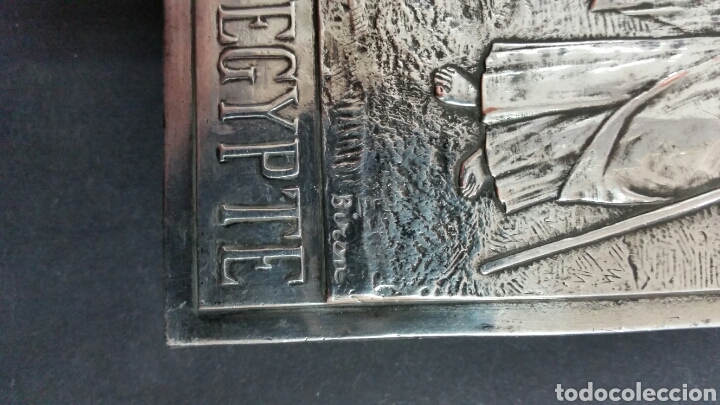 Arte: ANTIGUA PLACA . FUITE EN EGYPTE. marcada Biron - Foto 2