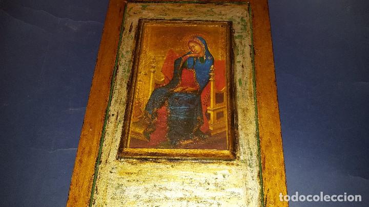 Arte: TRIPTICO EN MADERA CON LAMINAS IMAGENES RELIGIOSAS - Foto 4