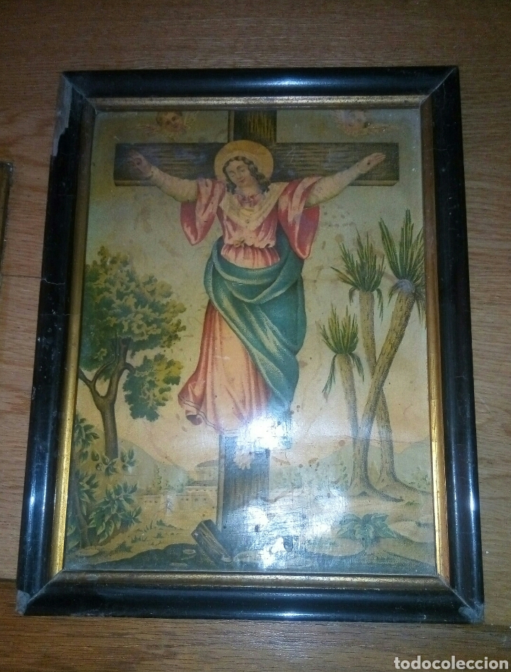 Arte: V litografia Cristo enmarcada - Foto 1
