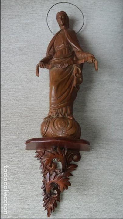 Arte: VIRGEN DE LA CINTA TALLA MADERA - Foto 1