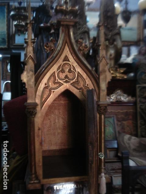 Arte: IMPRESIONANTE TABERNACULO DE MADERA TALLADA SXIX - Foto 3