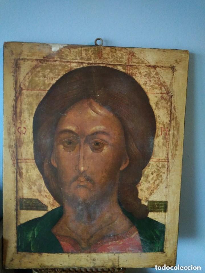 Arte: ICONO DE PANTOCRATOR SOBRE TABLA - ANTIGUO - Foto 2