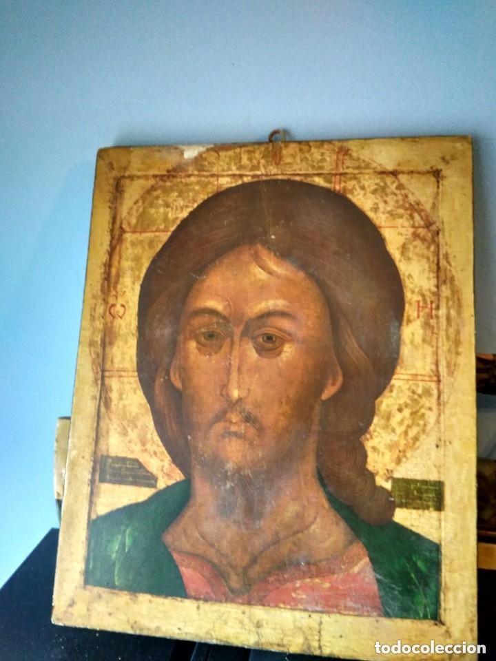 Arte: ICONO DE PANTOCRATOR SOBRE TABLA - ANTIGUO - Foto 3