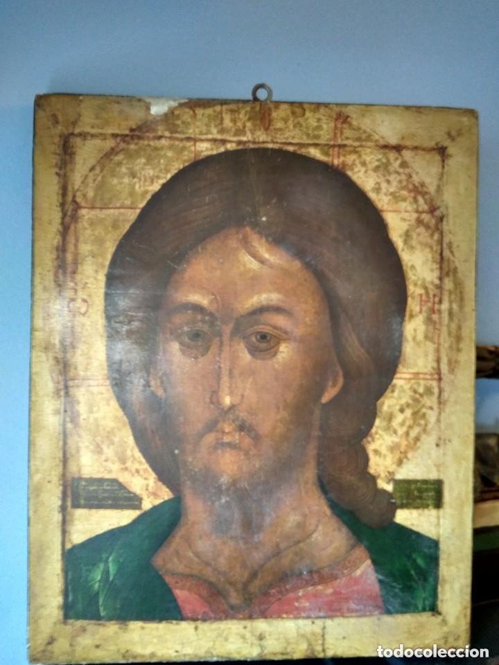 Arte: ICONO DE PANTOCRATOR SOBRE TABLA - ANTIGUO - Foto 4