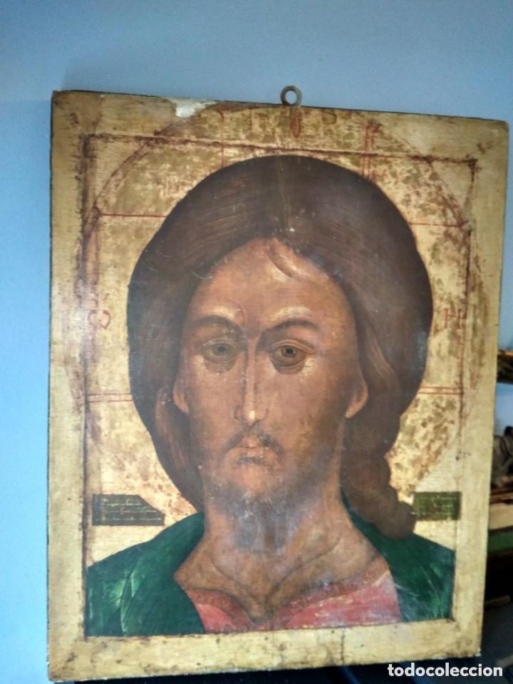 Arte: ICONO DE PANTOCRATOR SOBRE TABLA - ANTIGUO - Foto 5