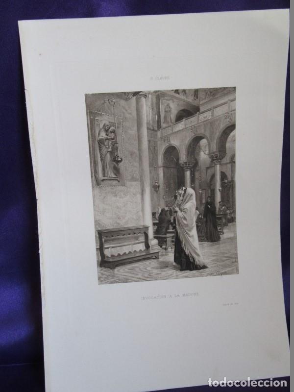 Arte: GRABADO INVOCATION A LA MADONE. G. CLAUDE. 1891 - Foto 1
