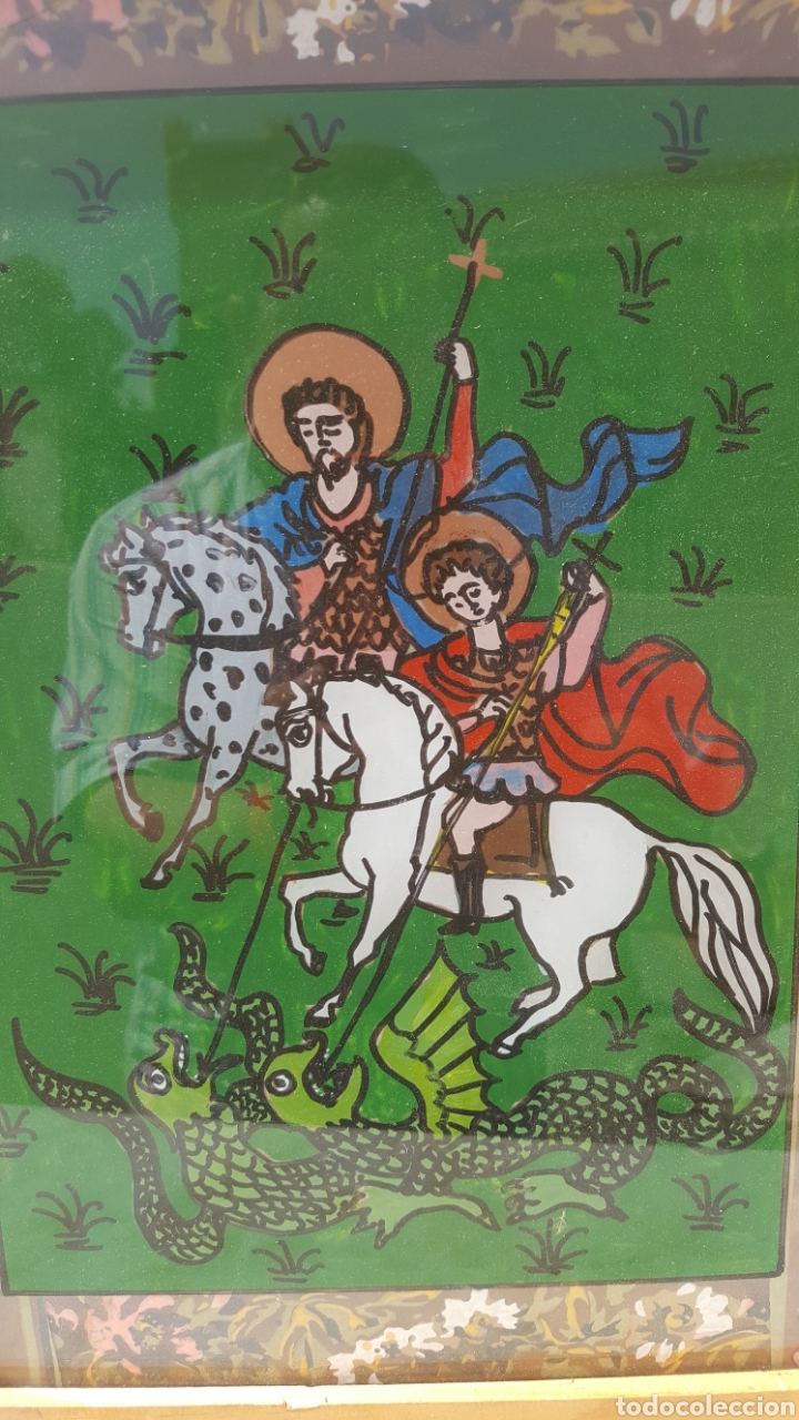 Arte: Cuadro de San Jorge en cristal - Foto 1