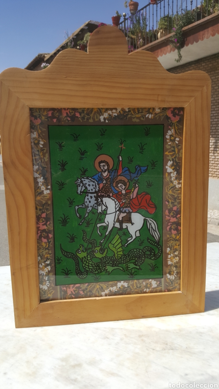 Arte: Cuadro de San Jorge en cristal - Foto 2