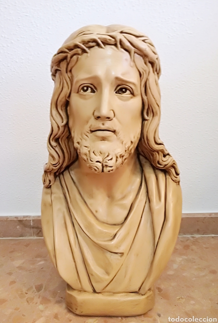 Arte: Gran Busto de Cristo en Estuco. - Foto 1