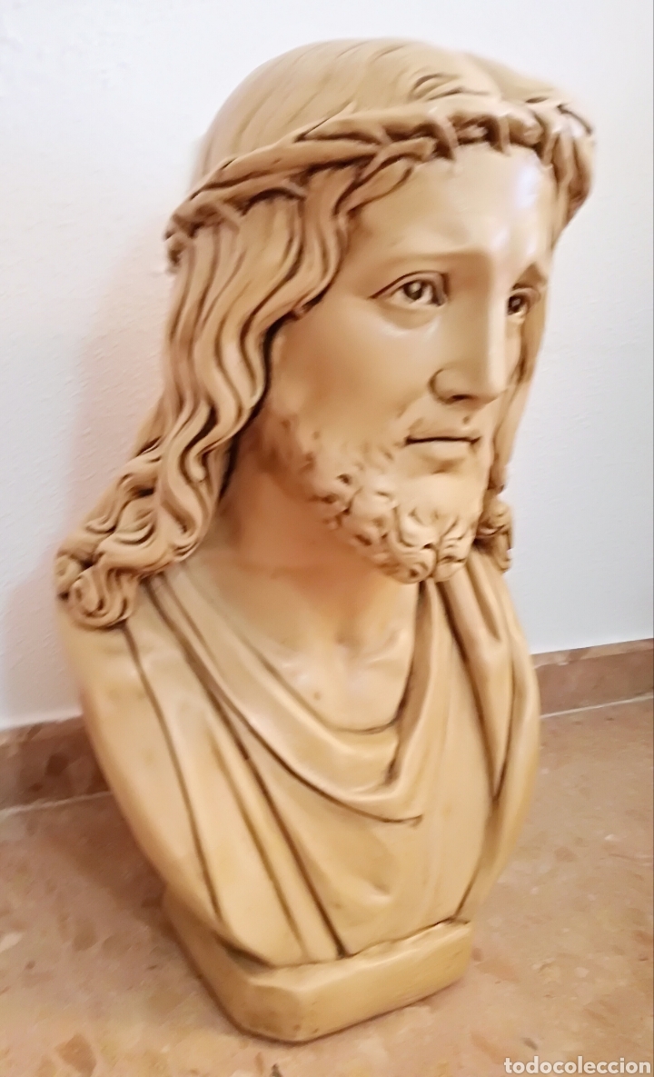 Arte: Gran Busto de Cristo en Estuco. - Foto 2