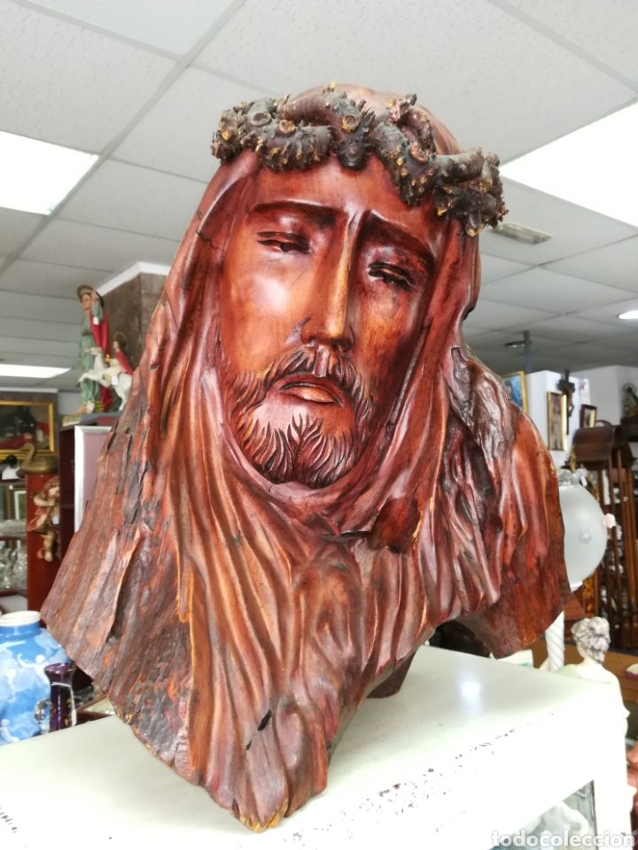 Arte: Cabeza de cristo talla en madera - Foto 2